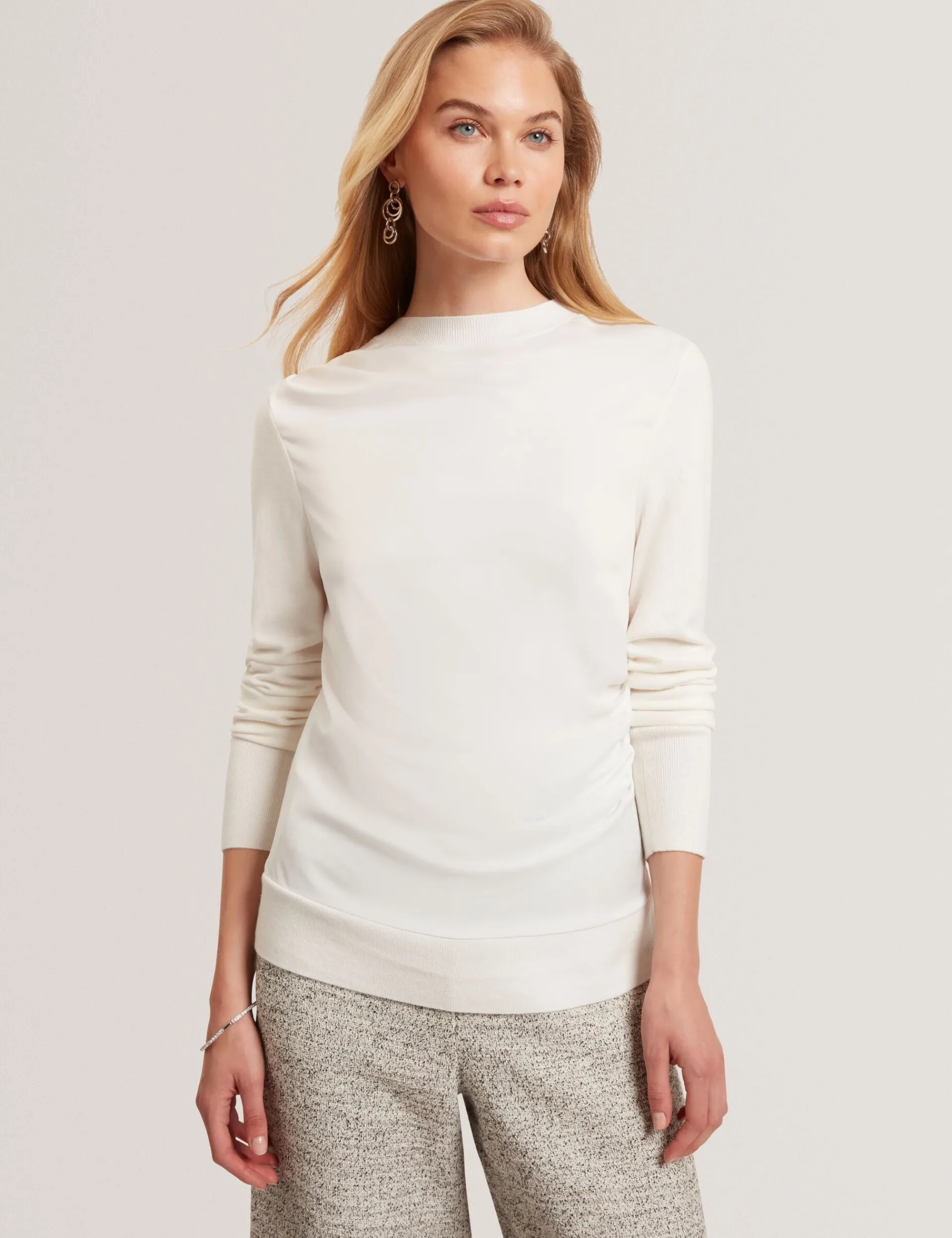New Lobster Limited Oberteile & Blusen|Pullover & Strickjacken<Feinstrickoberteil mit drapierter Satin-Vorderseite