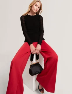 New Lobster Limited Oberteile & Blusen<Figurbetontes Langarm-Top aus Samt-Mesh