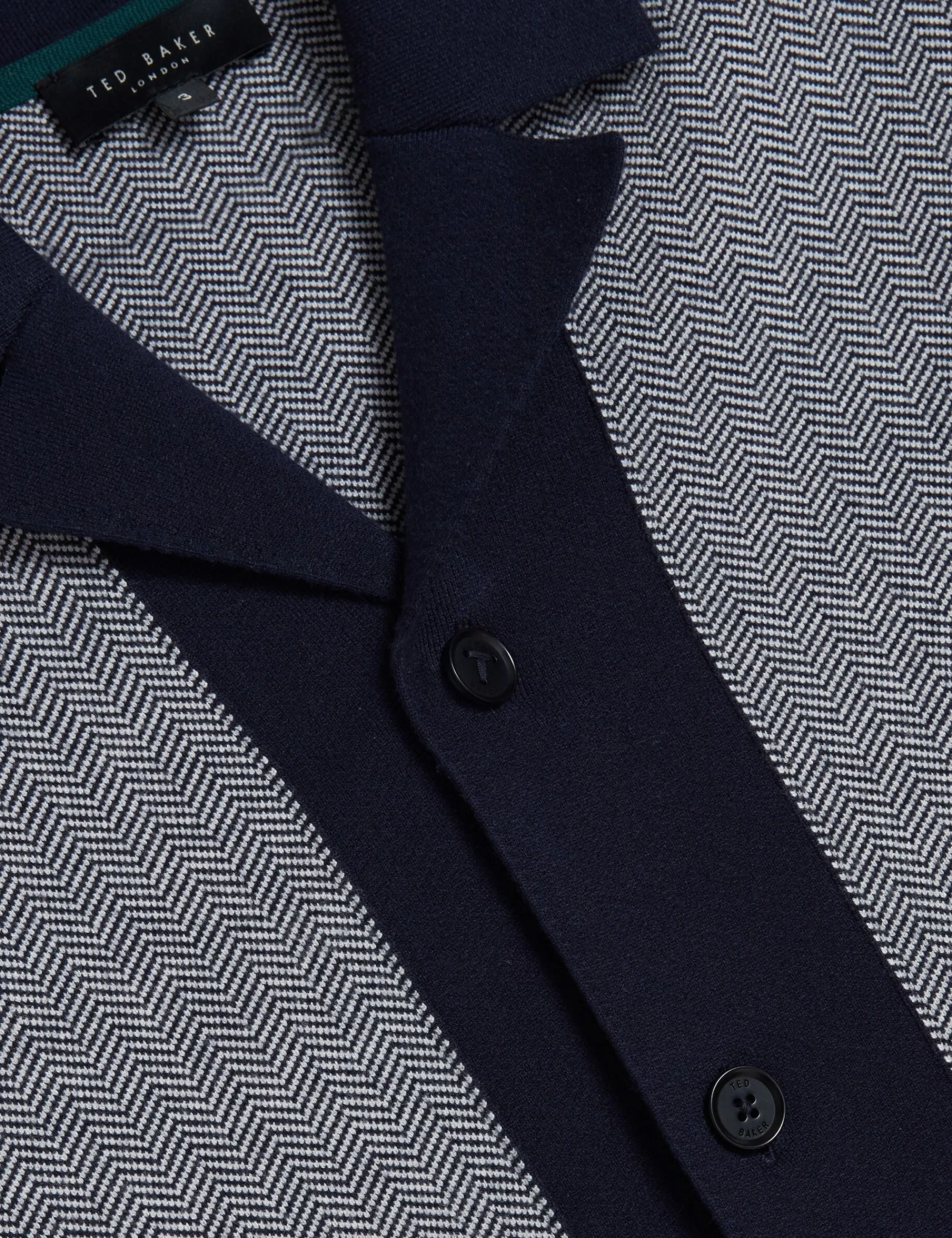 New Lobster Limited Breezy Blues Bearbeiten|Shirts<Fischgrät-Strickhemd mit Farbblock-Design