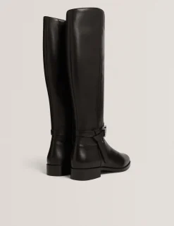 New Lobster Limited Stiefel<Flache Lederreitstiefel mit Gürteldetail