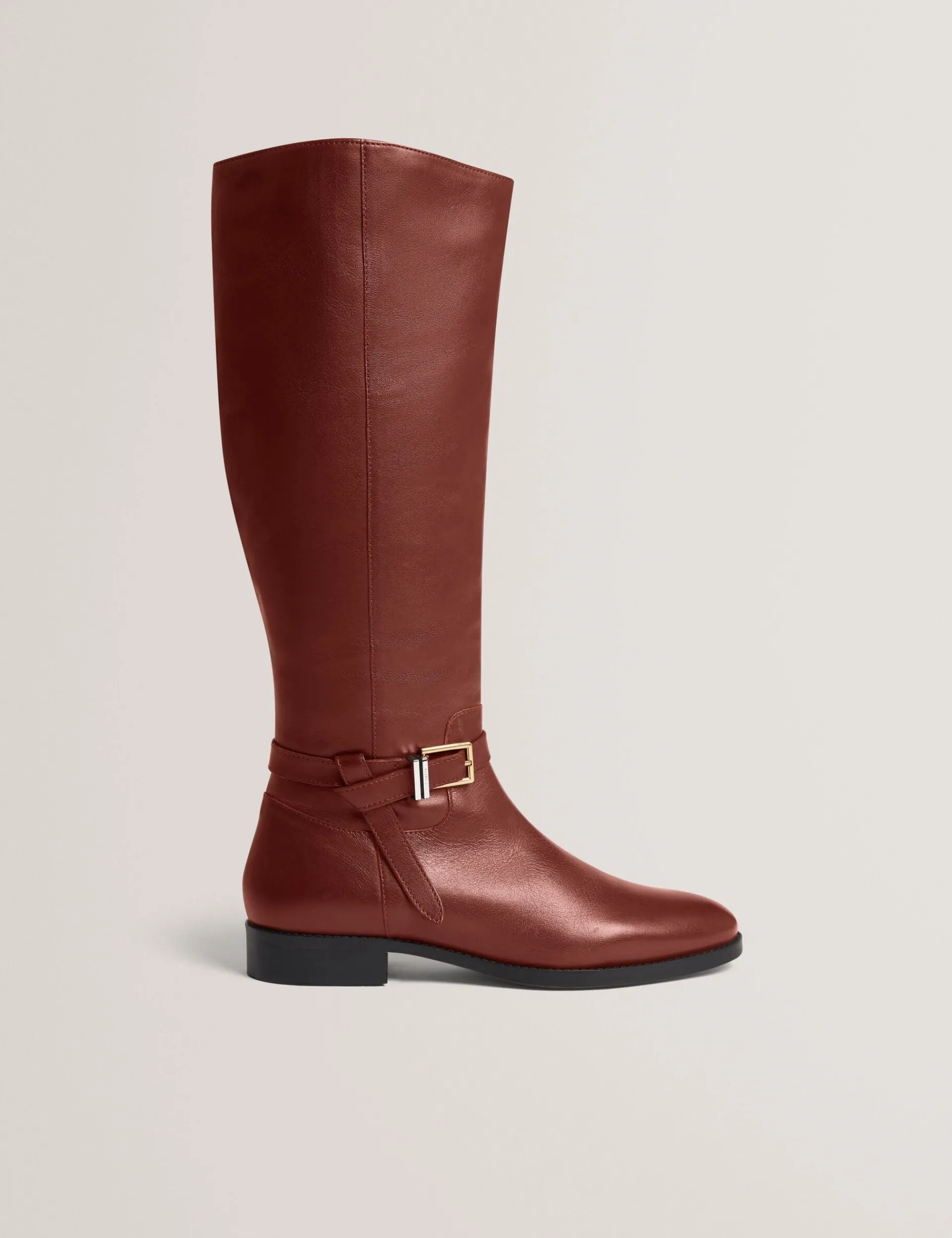 New Lobster Limited Stiefel<Flache Lederreitstiefel mit Gürteldetail