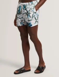 New Lobster Limited Bademode|Der Weihnachtsladen<Geblümte, gestreifte Badehose mit elastischem Bund