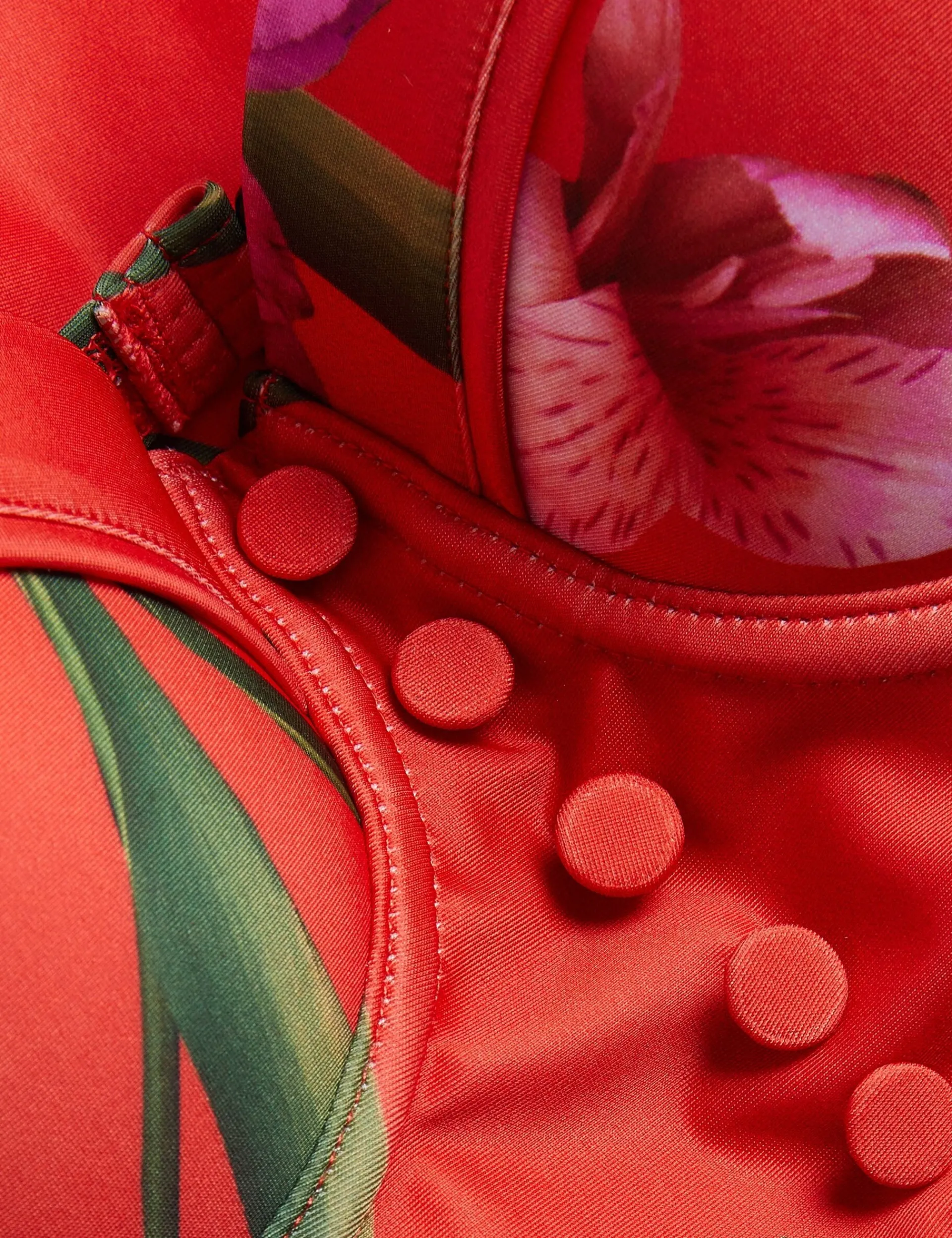 New Lobster Limited Bademode|Der Weihnachtsladen<Geblümter, gepolsterter Badeanzug mit Knopfdetails