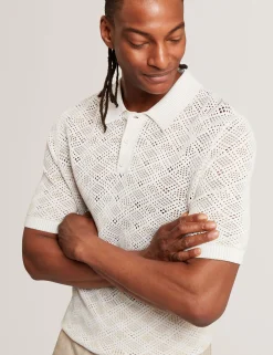Herren New Lobster Limited Luxusgeschenke Für Herren|Der Weihnachtsladen<Geometrisches, offenes Strick-Kurzarm-Polo