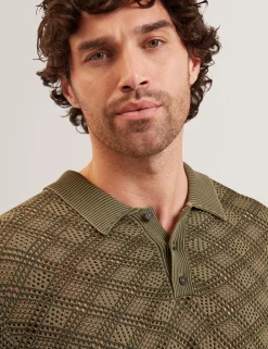 Herren New Lobster Limited Luxusgeschenke Für Herren|Der Weihnachtsladen<Geometrisches, offenes Strick-Kurzarm-Polo