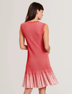 New Lobster Limited Luftiger Blues Bearbeiten|Kleider<Geripptes Strick-Minikleid mit umgeschlagenem Saum