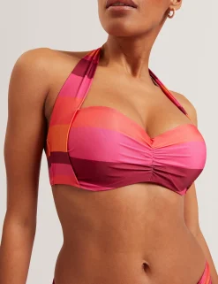New Lobster Limited Bademode|Der Weihnachtsladen<Gestreiftes, gepolstertes Neckholder-Bikini-Oberteil