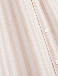 New Lobster Limited Breezy Blues Bearbeiten|Shirts<Gestreiftes Langarmhemd aus Leinenmischgewebe