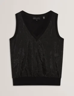 New Lobster Limited Anzüge & Zweiteiler|Oberteile & Blusen<Gestricktes Tanktop mit Spitzenbesatz vorne