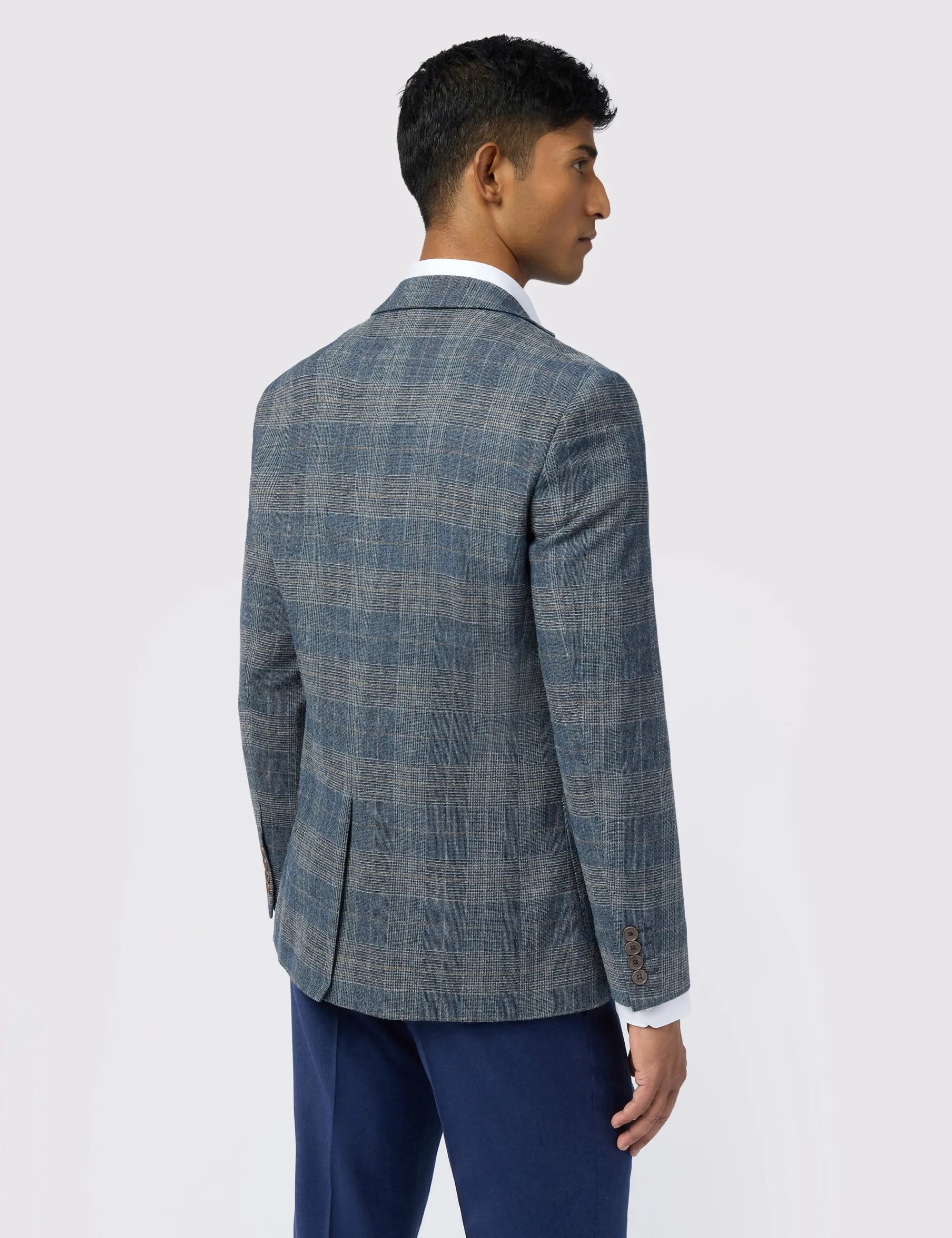 Licensee Baird Group Breezy Blues Bearbeiten|Arbeitskleidung<Glen Check Blazer aus hochwertigem Wollmischgewebe, schmal geschnitten