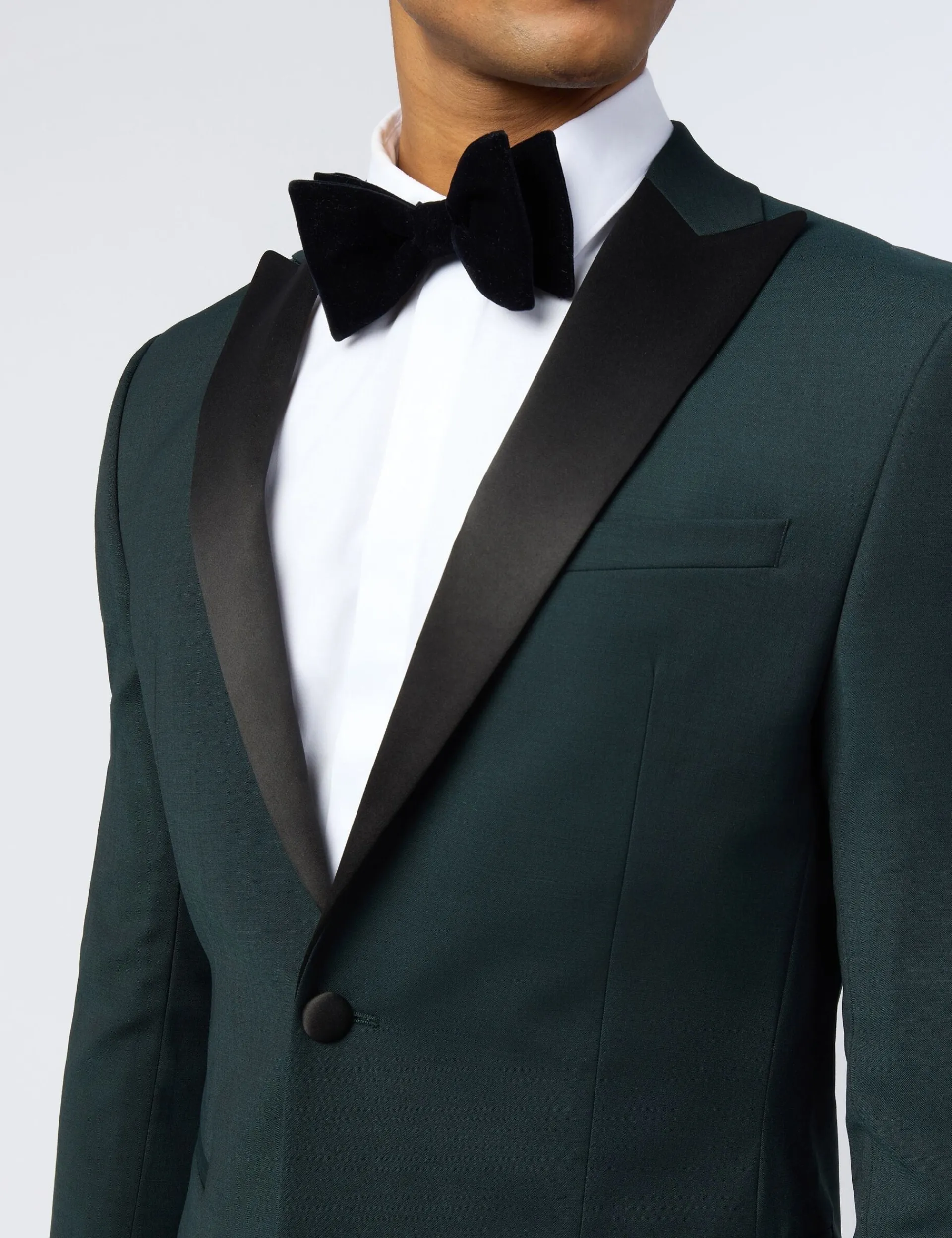 Licensee Baird Group Anzüge & Maßanfertigungen|Arbeitskleidung<Grüne Slim-Fit-Smokingjacke aus Stretchwolle