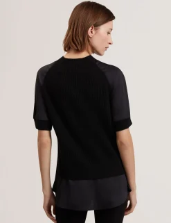 New Lobster Limited Oberteile & Blusen|Pullover & Strickjacken<Grobstrick-Kurzarmshirt mit Hemdsaum