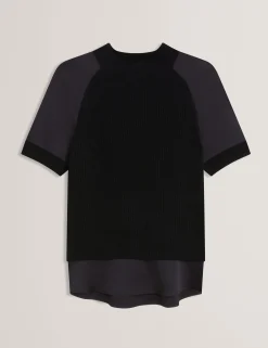 New Lobster Limited Oberteile & Blusen|Pullover & Strickjacken<Grobstrick-Kurzarmshirt mit Hemdsaum