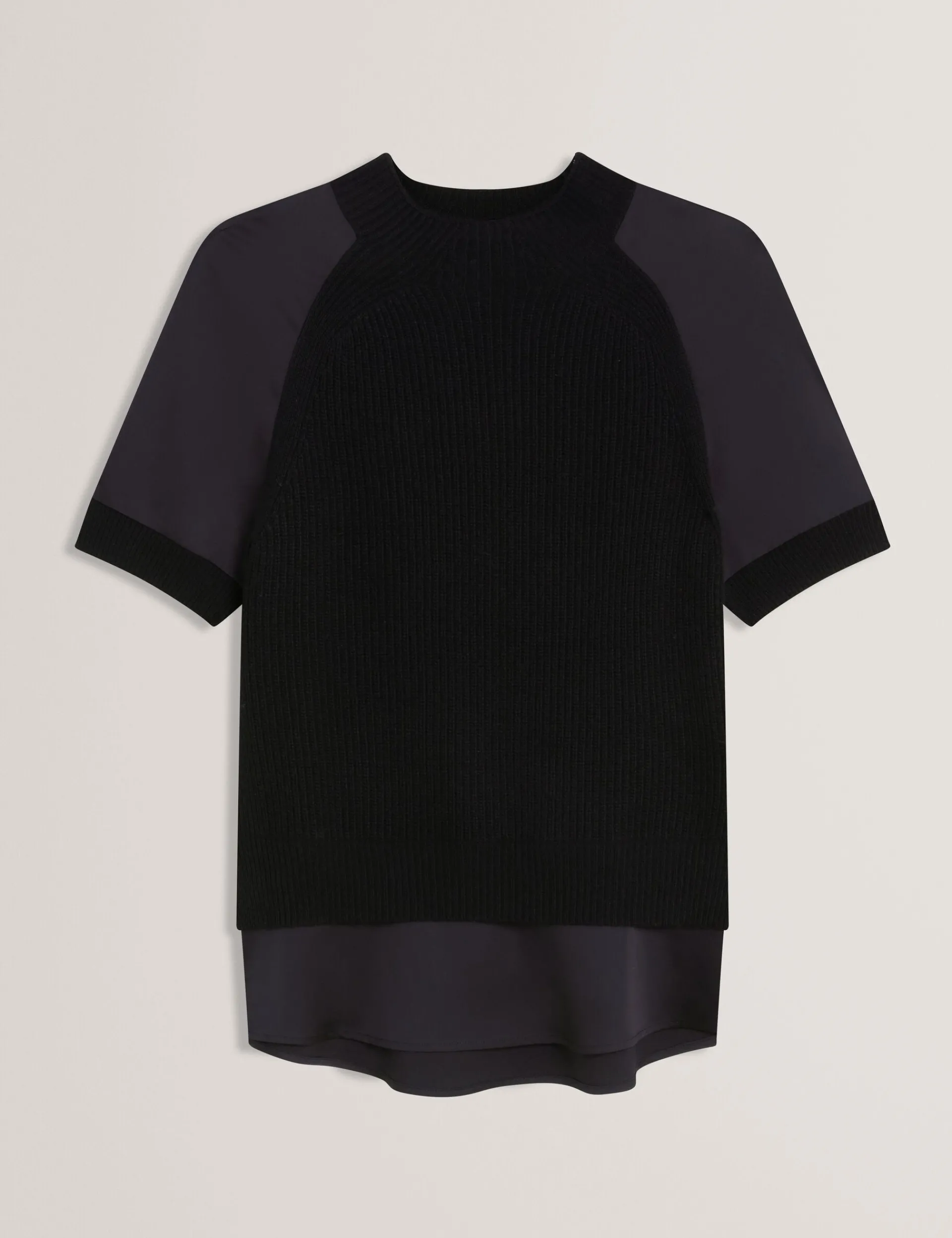 New Lobster Limited Oberteile & Blusen|Pullover & Strickjacken<Grobstrick-Kurzarmshirt mit Hemdsaum