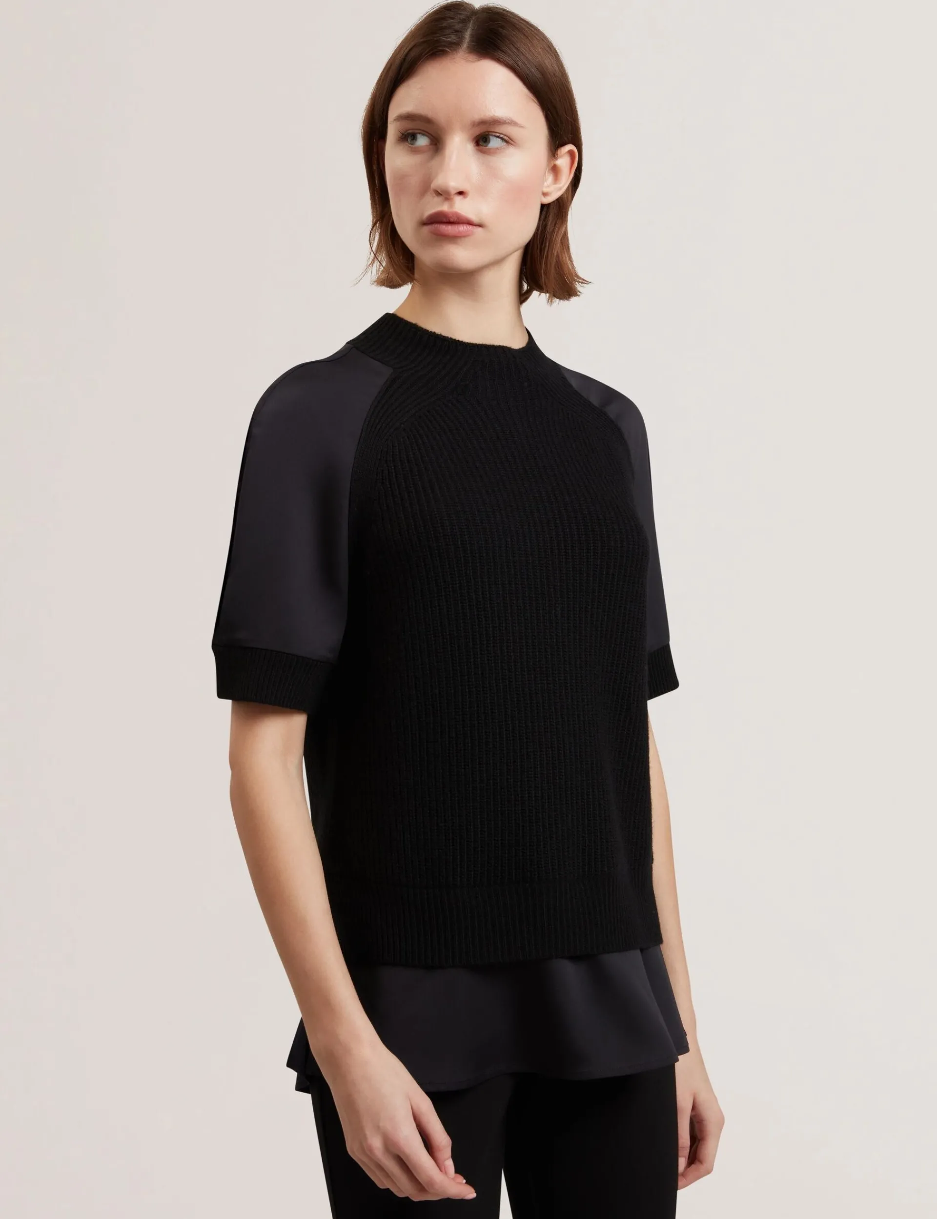 New Lobster Limited Oberteile & Blusen|Pullover & Strickjacken<Grobstrick-Kurzarmshirt mit Hemdsaum