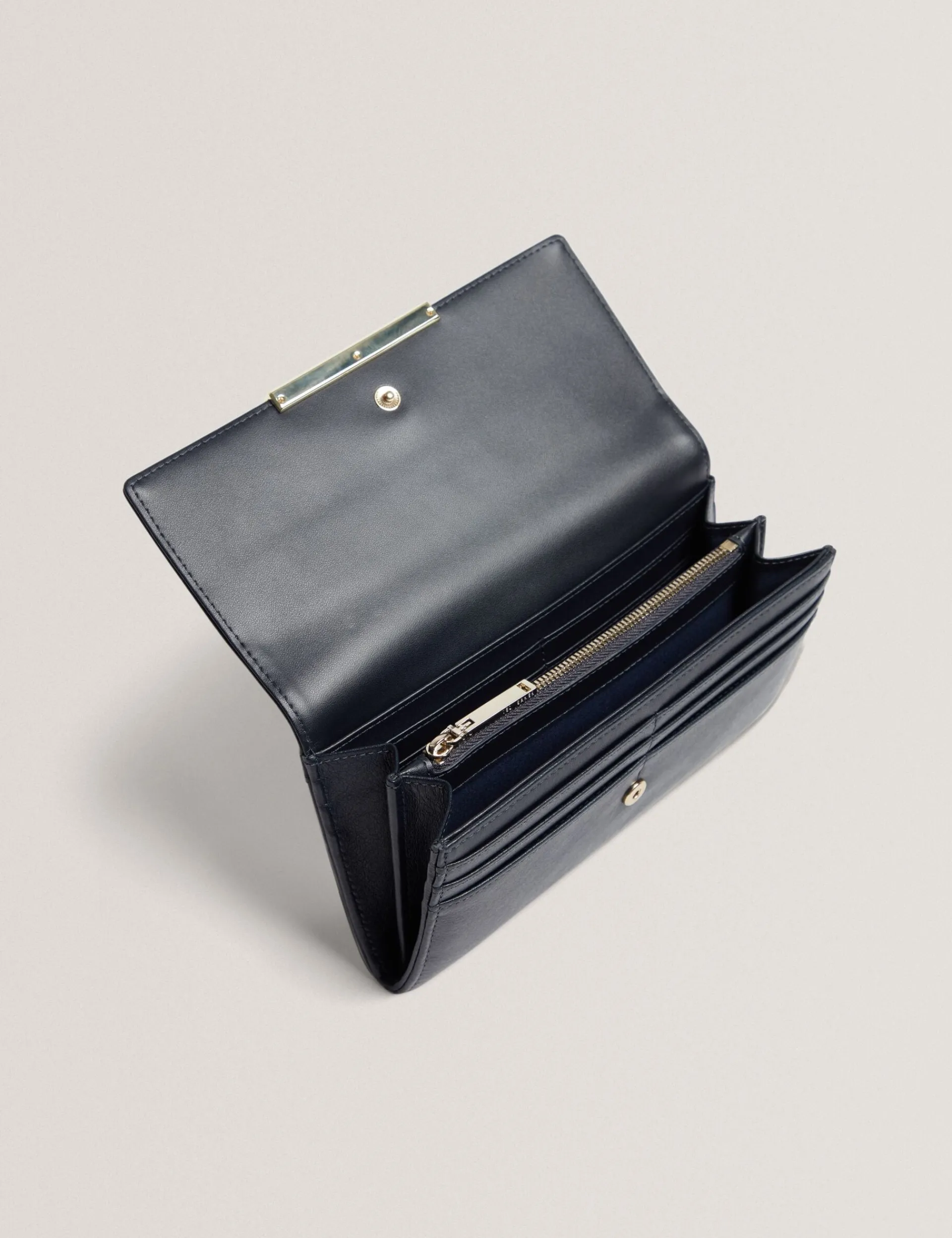 New Lobster Limited Geldbörsen & Kartenetuis|Sämtliches Zubehör<Große zweifach faltbare Handtasche aus Leder mit Bar-Detail
