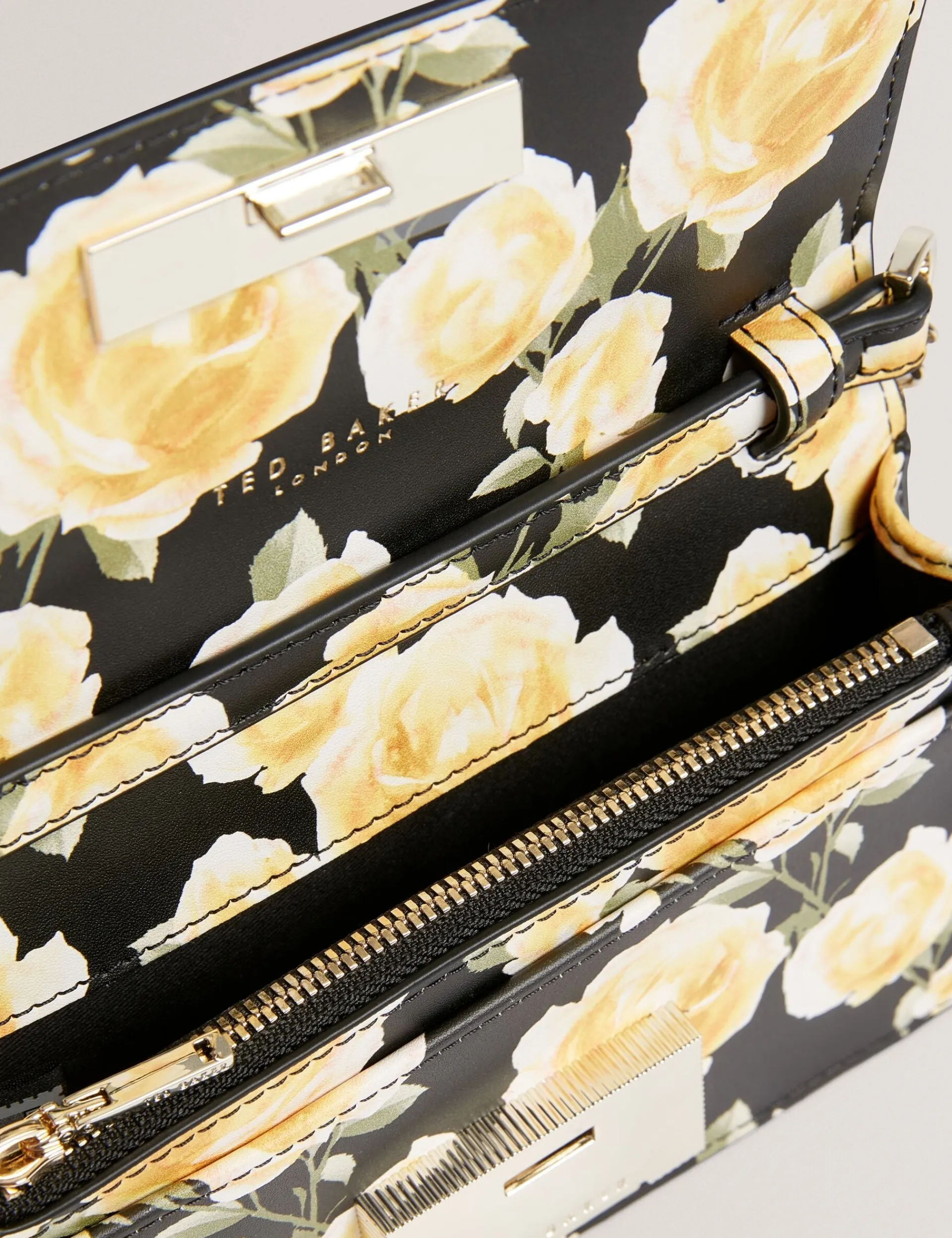 New Lobster Limited Golden Hour|Sämtliches Zubehör<Handtasche mit Rosenprint und Ketten-Umhängeriemen