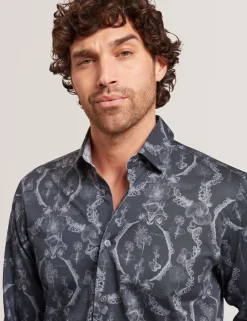 Herren New Lobster Limited Luxusgeschenke Für Herren|Shirts<Hemd aus dehnbarem Baumwoll-Stretch mit botanischer Spitze