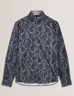 Herren New Lobster Limited Luxusgeschenke Für Herren|Shirts<Hemd aus dehnbarem Baumwoll-Stretch mit botanischer Spitze