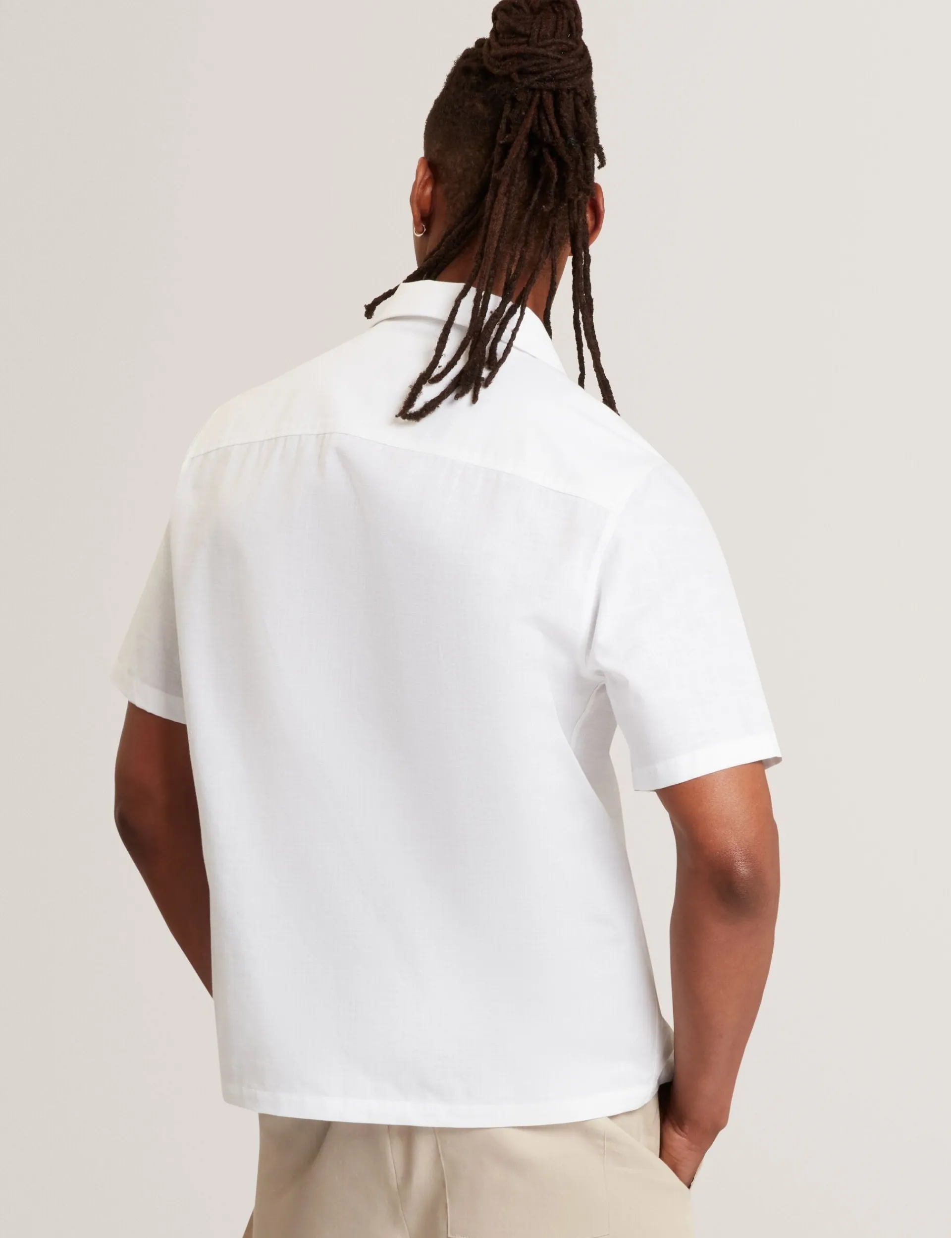 New Lobster Limited Breezy Blues Bearbeiten|Shirts<Hemd aus Leinenmischung mit Panelprint, lässig geschnitten