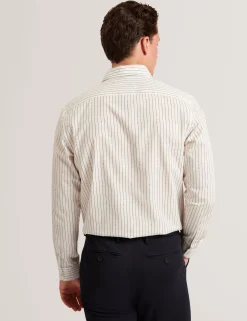 New Lobster Limited Breezy Blues Bearbeiten|Shirts<Hemd aus reiner Baumwolle mit Logo-Nadelstreifen