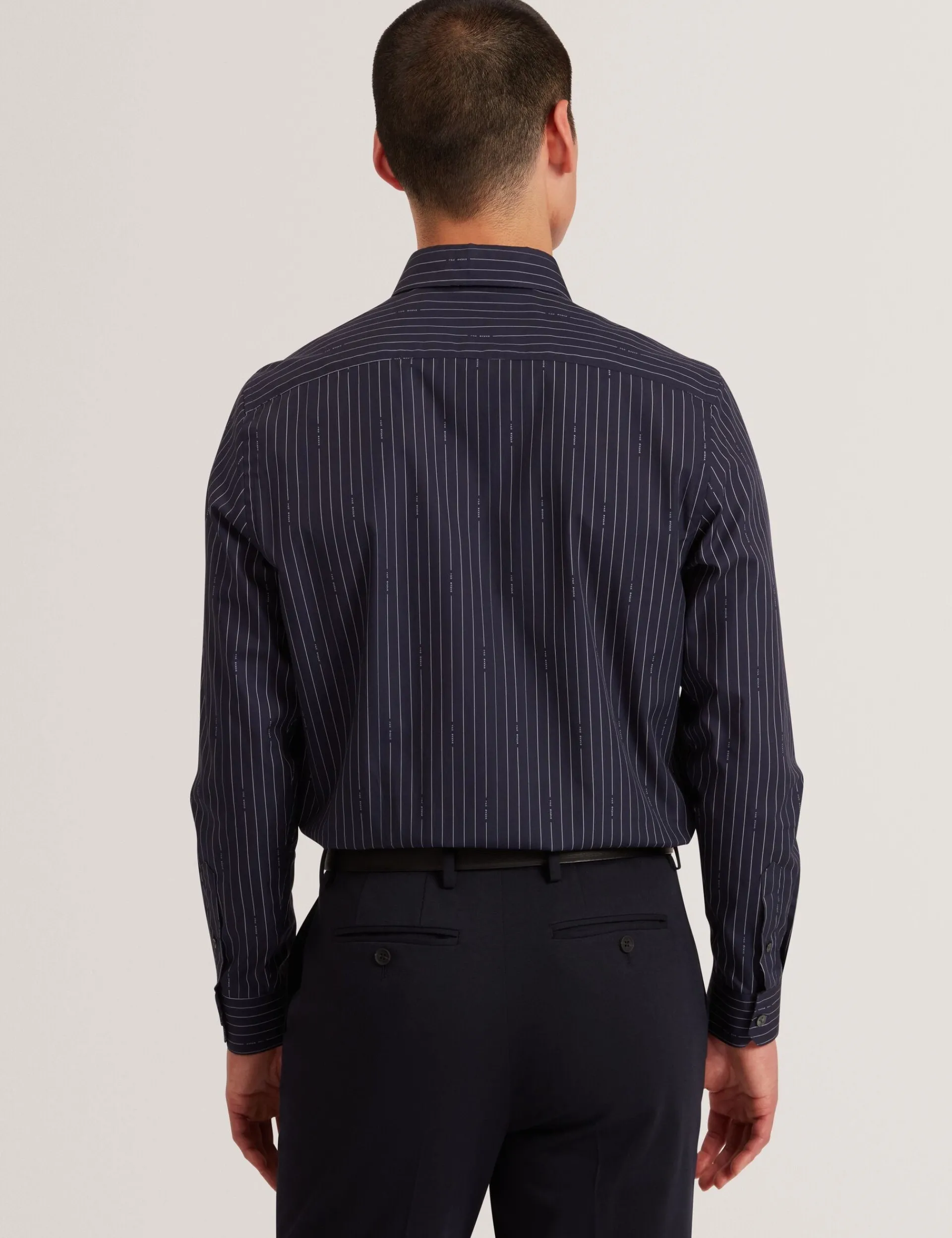New Lobster Limited Breezy Blues Bearbeiten|Shirts<Hemd aus reiner Baumwolle mit Logo-Nadelstreifen
