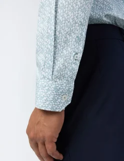 Licensee Baird Group Breezy Blues Bearbeiten|Shirts<Hemd aus Stretch-Baumwolle mit kleinem Blumenmuster