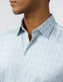 Licensee Baird Group Breezy Blues Bearbeiten|Shirts<Hemd aus Stretch-Baumwolle mit kleinem Blumenmuster