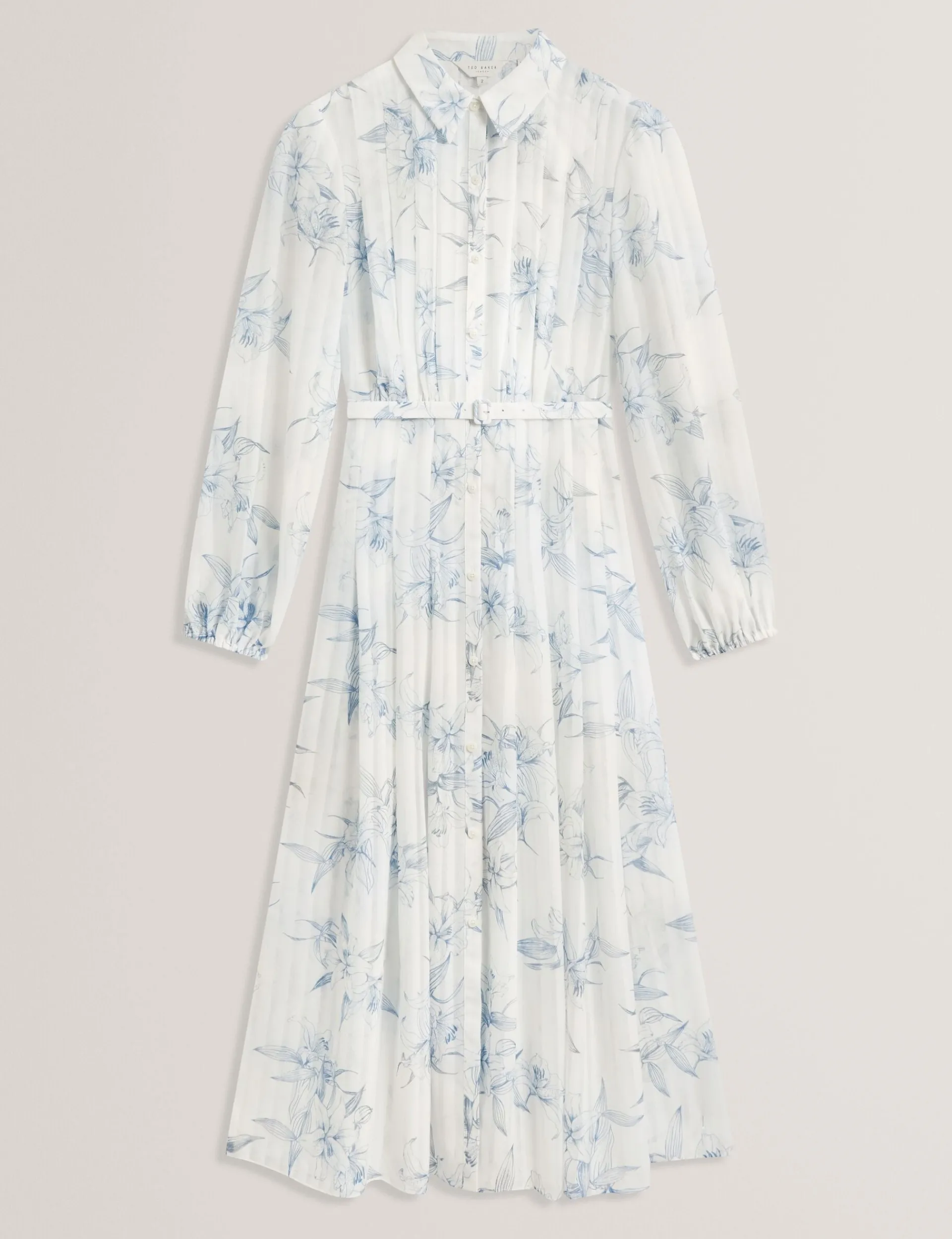 New Lobster Limited Arbeitskleidung|Neue Frühlingsblumen<Hemdblusenkleid mit floralem Muster und Falten