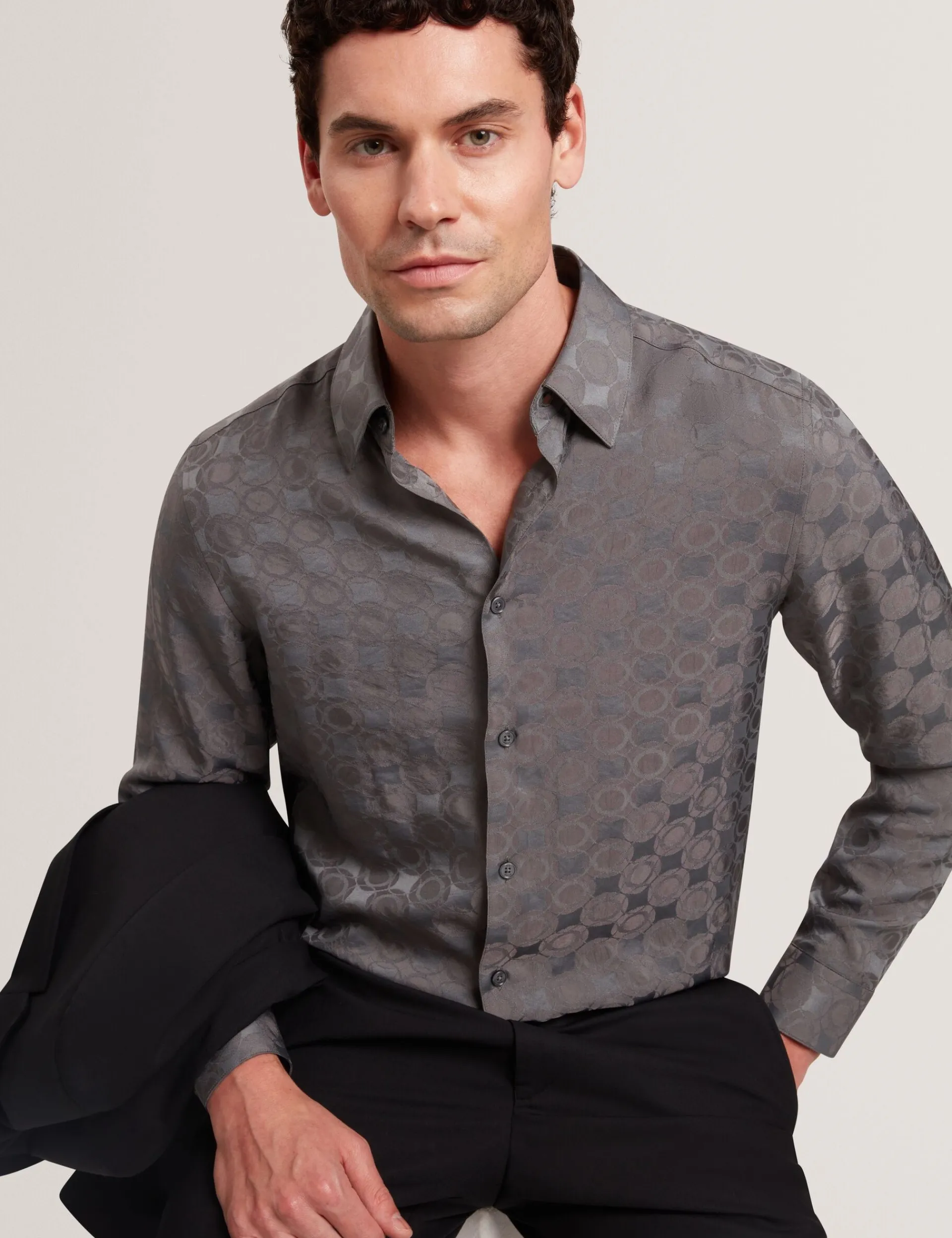 New Lobster Limited Shirts|Festliche Kleidung<Hemd mit geometrischer Knitterstruktur