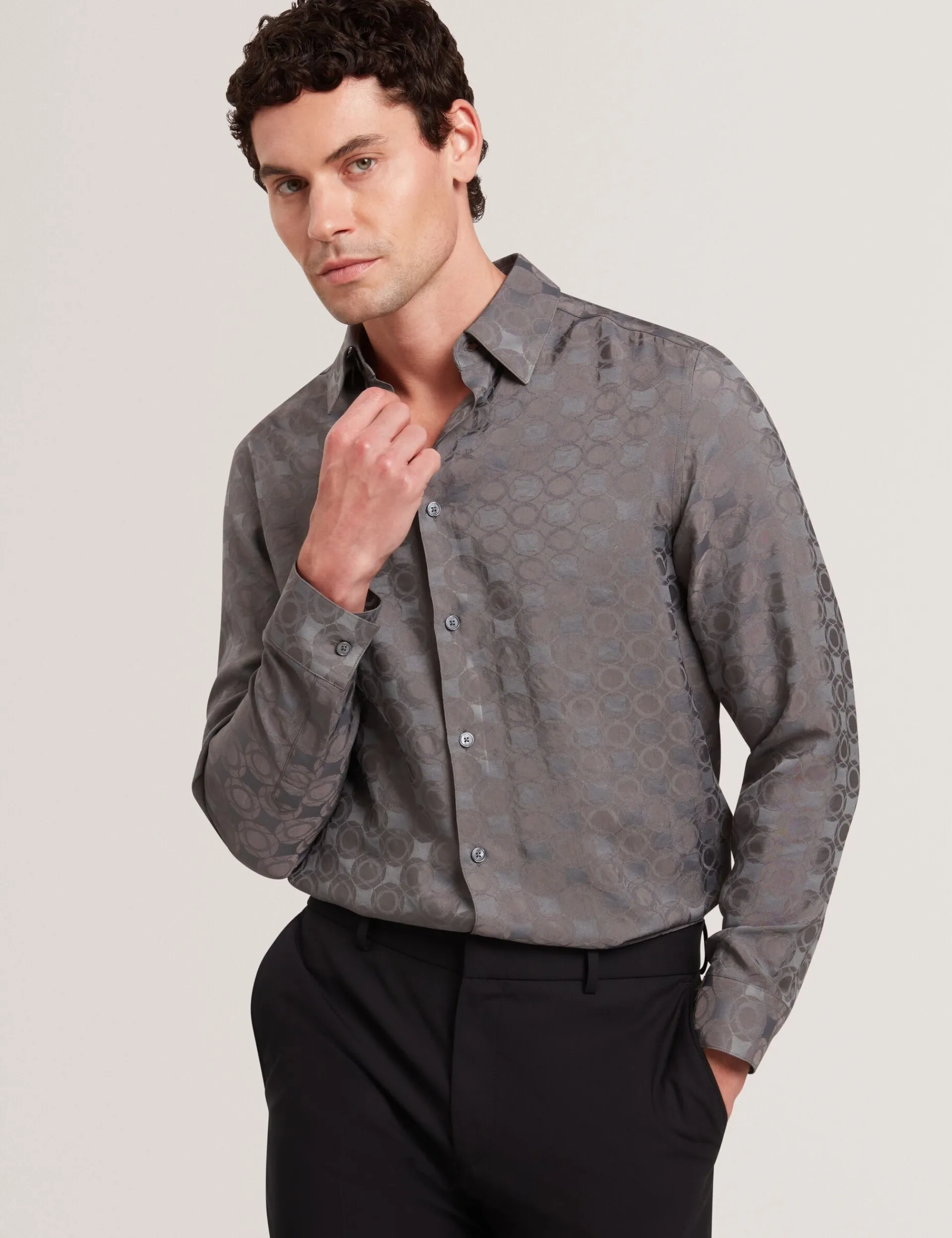 New Lobster Limited Shirts|Festliche Kleidung<Hemd mit geometrischer Knitterstruktur