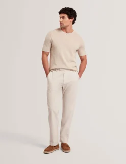 New Lobster Limited Hosen & Chinos|Der Weihnachtsladen<Hose aus Baumwoll-Leinen-Mischgewebe mit Hahnentrittmuster und schmal zulaufendem Bein