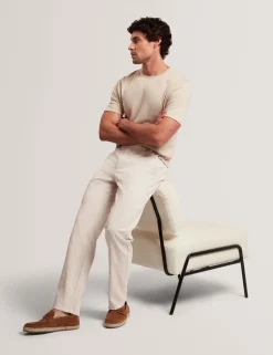 New Lobster Limited Hosen & Chinos|Der Weihnachtsladen<Hose aus Baumwoll-Leinen-Mischgewebe mit Hahnentrittmuster und schmal zulaufendem Bein
