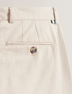New Lobster Limited Hosen & Chinos|Der Weihnachtsladen<Hose aus Baumwoll-Leinen-Mischgewebe mit Hahnentrittmuster und schmal zulaufendem Bein