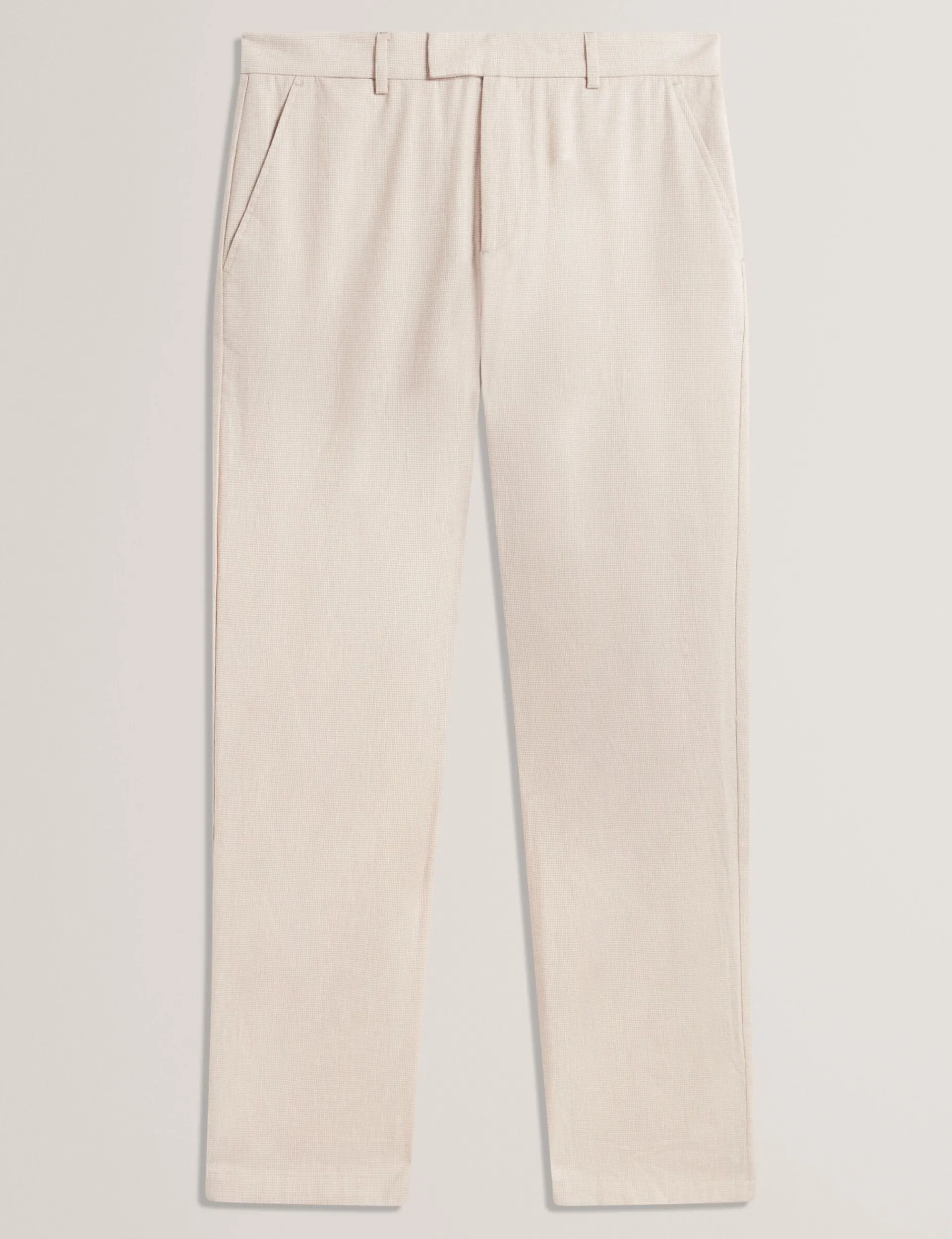 New Lobster Limited Hosen & Chinos|Der Weihnachtsladen<Hose aus Baumwoll-Leinen-Mischgewebe mit Hahnentrittmuster und schmal zulaufendem Bein