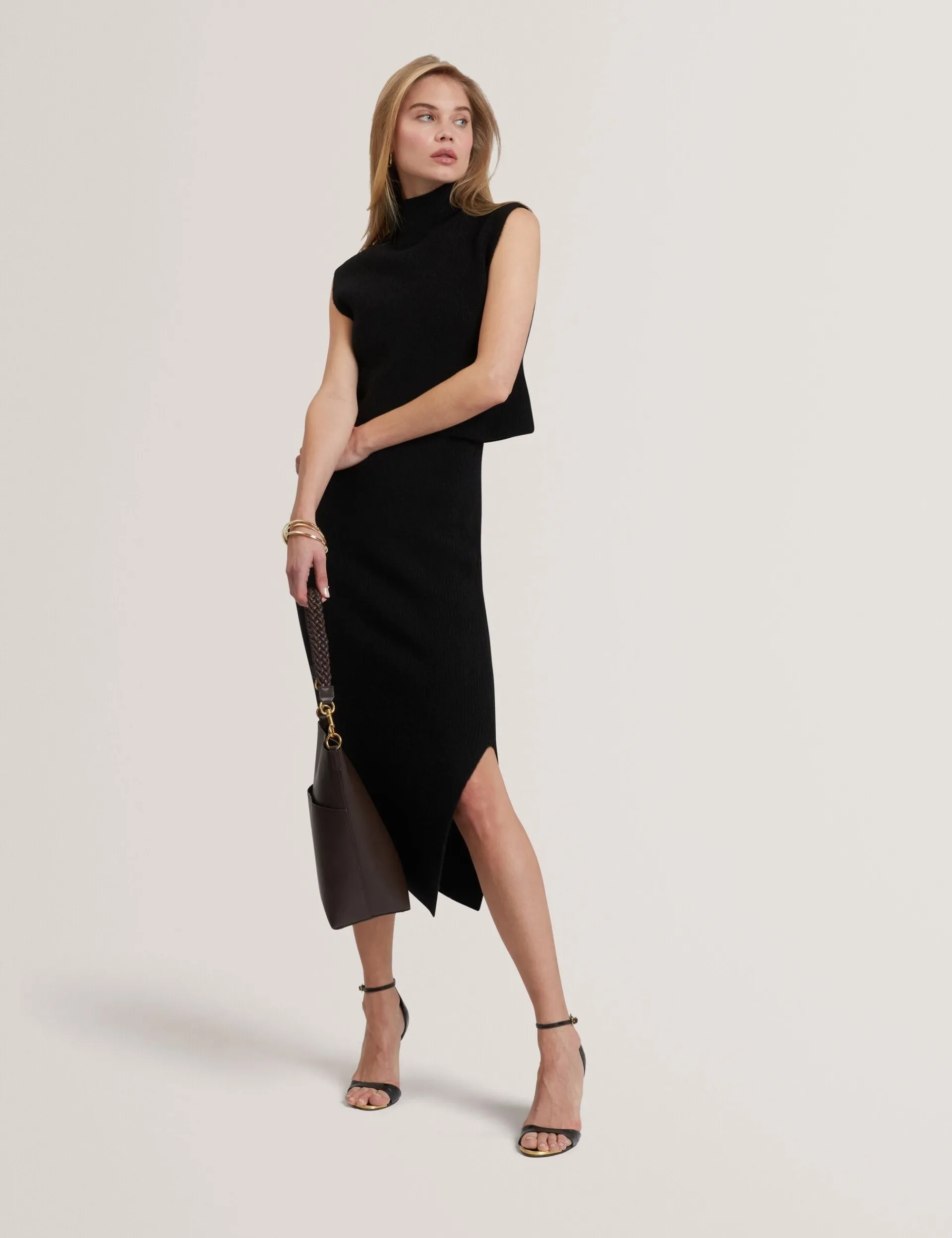 New Lobster Limited Kleider|Arbeitskleidung<2-in-1 ärmelloses Strick-Midikleid mit Tanktop