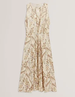 New Lobster Limited Golden Hour|Der Weihnachtsladen<Jacquard-Midi-Kleid mit Blättermuster und geraffter Taille