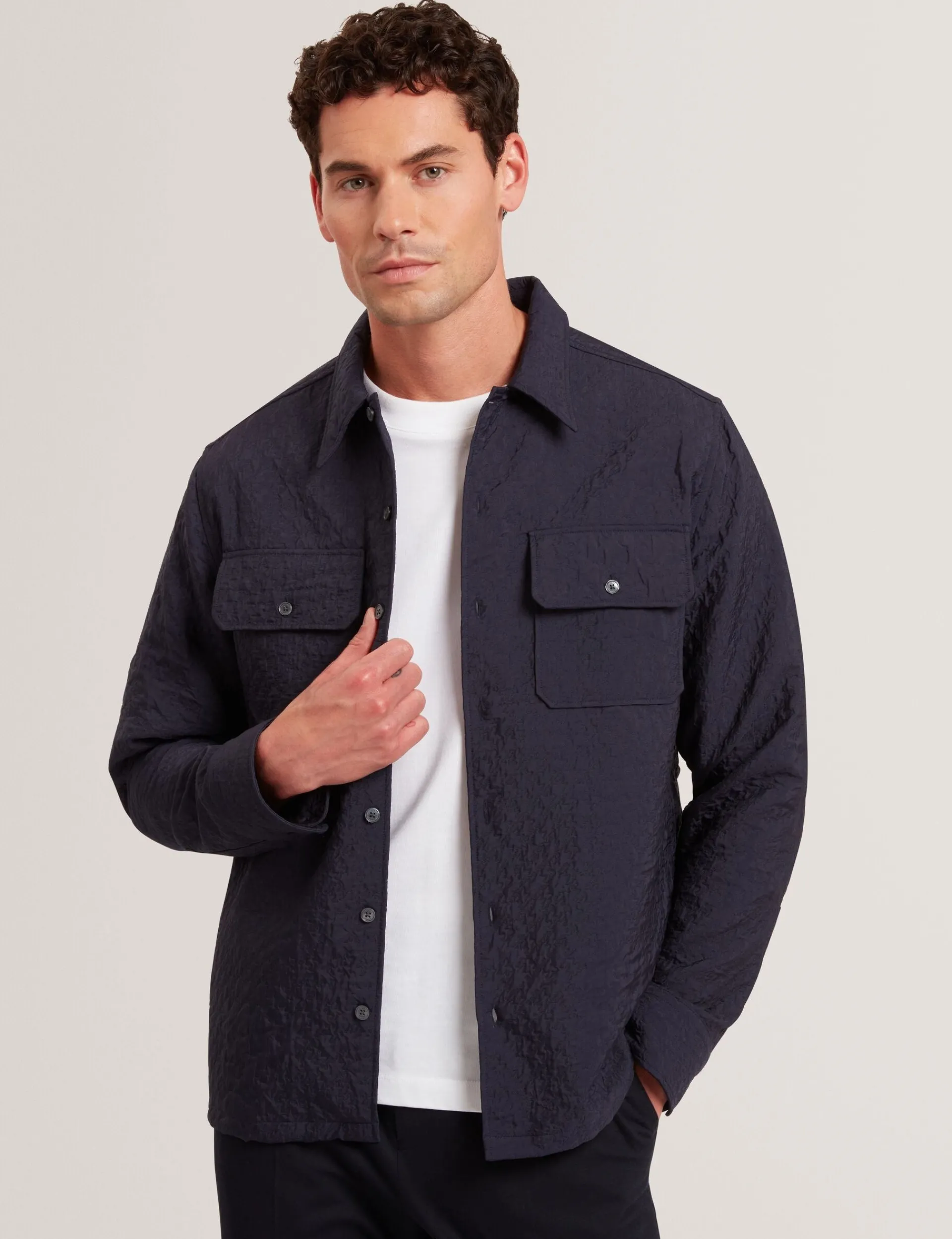 New Lobster Limited Breezy Blues Bearbeiten|Shirts<Jacquard-Textur-Knopfleiste