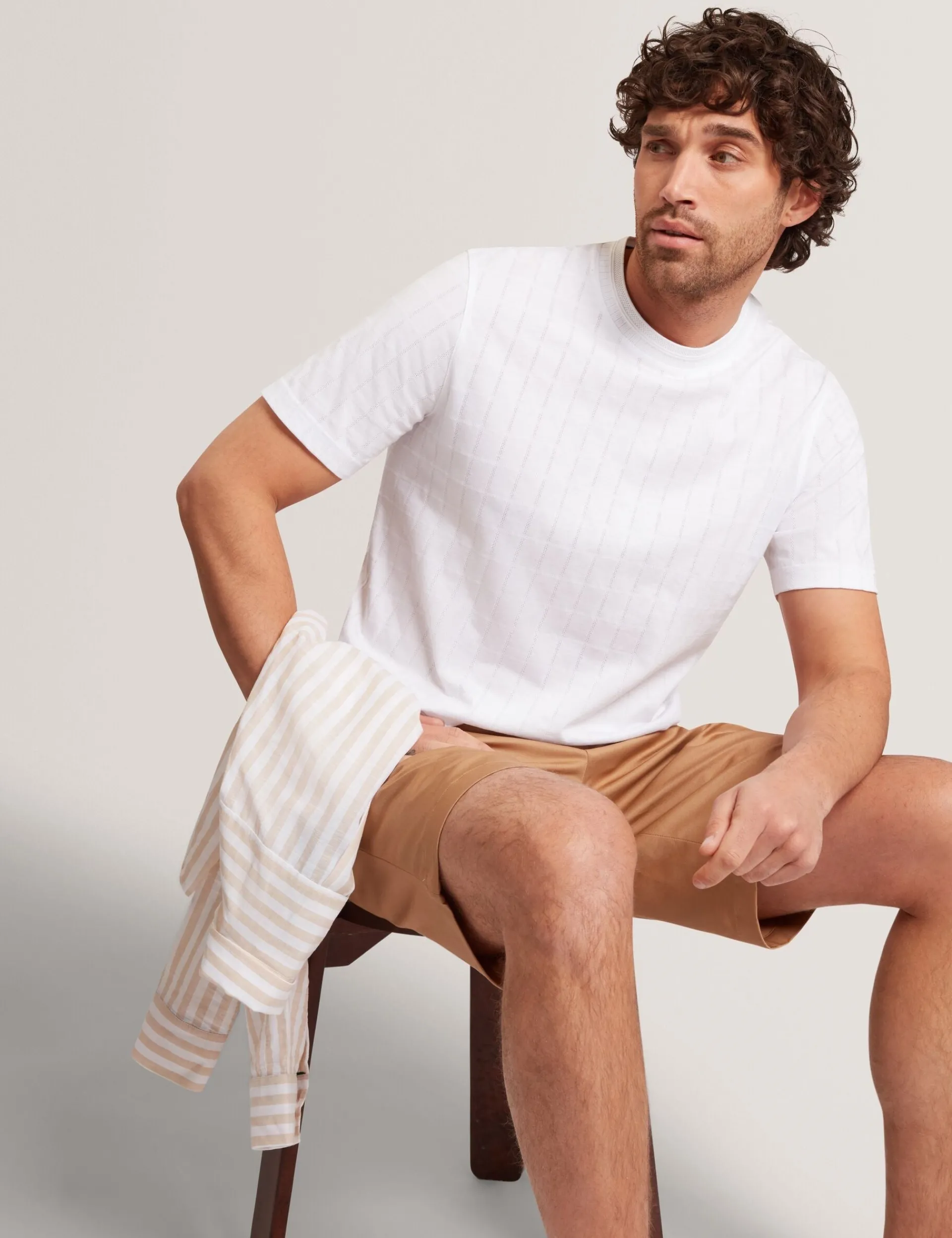 New Lobster Limited Der Weihnachtsladen|Breezy Blues Bearbeiten<Jacquard-T-Shirt aus strukturierter Baumwolle