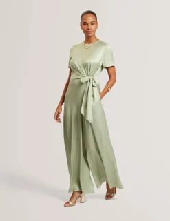 New Lobster Limited Jumpsuits & Playsuits|Die Satin-Kollektion<Jumpsuit mit Bindedetails, kurzen Ärmeln und weitem Bein