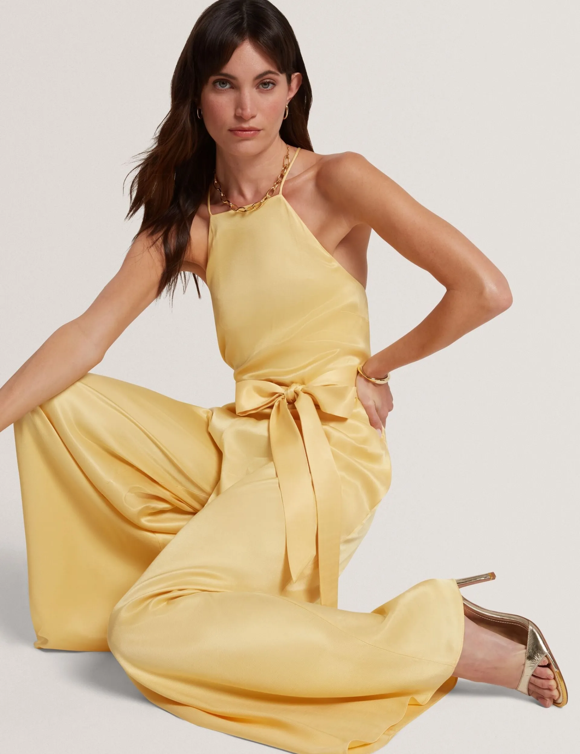 New Lobster Limited Jumpsuits & Playsuits|Festliche Kleidung<Jumpsuit mit Neckholder und Gürtel, weitem Bein