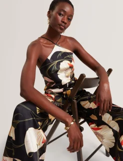 New Lobster Limited Jumpsuits & Playsuits|Der Weihnachtsladen<Jumpsuit mit Neckholder und weitem Bein im Nouveau-Print