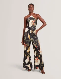 New Lobster Limited Jumpsuits & Playsuits|Der Weihnachtsladen<Jumpsuit mit Neckholder und weitem Bein im Nouveau-Print