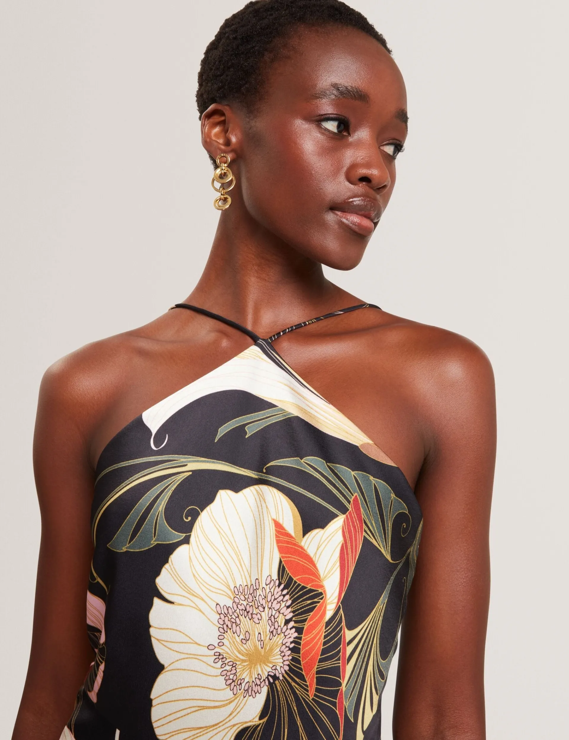 New Lobster Limited Jumpsuits & Playsuits|Der Weihnachtsladen<Jumpsuit mit Neckholder und weitem Bein im Nouveau-Print