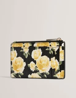 New Lobster Limited Geldbörsen & Kartenetuis|Neue Frühlingsblumen<Kartenetui aus Leder mit Rosenmuster und Reißverschluss