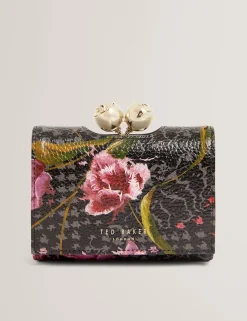 New Lobster Limited Geldbörsen & Kartenetuis|Neue Frühlingsblumen<Kleine Handtasche aus bedrucktem Leder mit Rosenverschluss