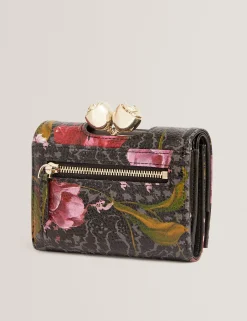 New Lobster Limited Geldbörsen & Kartenetuis|Neue Frühlingsblumen<Kleine Handtasche aus bedrucktem Leder mit Rosenverschluss