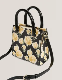 New Lobster Limited Neue Frühlingsblumen|Tragetaschen<Kleine Leder-Shopper-Tasche mit Rosenprint