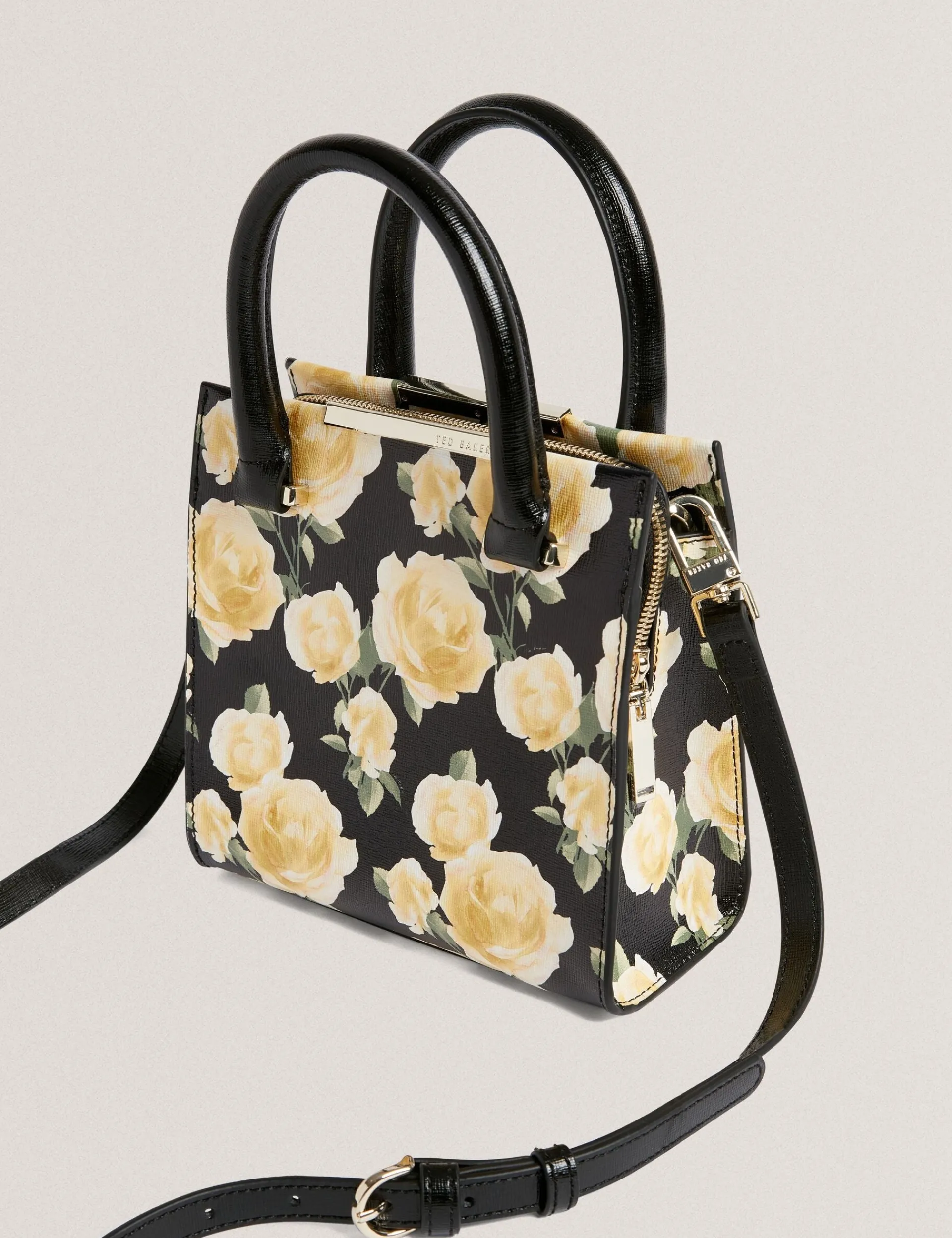 New Lobster Limited Neue Frühlingsblumen|Tragetaschen<Kleine Leder-Shopper-Tasche mit Rosenprint