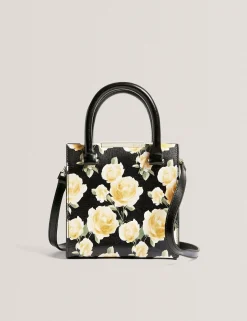 New Lobster Limited Neue Frühlingsblumen|Tragetaschen<Kleine Leder-Shopper-Tasche mit Rosenprint